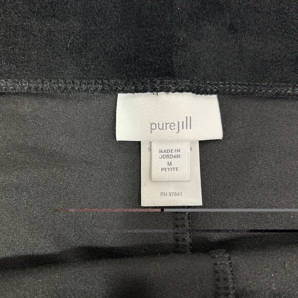 J.Jill Pure Jill Women Pull On Cropped Pants Black Velour Stretch Mid Rise Sz PM - Picture 4 of 11
